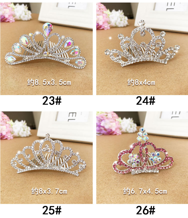 Mũ lưỡi trai trẻ em Vương miện headband Công chúa xinh đẹp Cô gái tóc Comb Hàn Quốc Little Girl Headband Hairpin Phụ kiện tóc cho bé - Phụ kiện tóc dây buộc tóc đẹp