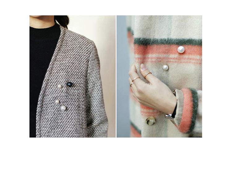 Thời trang Hàn Quốc ngọc trai chống ánh sáng trâm cài pin cardigan nhỏ cài nút áo len ghim cài áo cao cấp