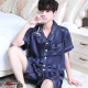 Mens mỏng ngắn tay lụa băng pajama thiết lập kích thước mùa hè tươi đơn giản lụa giản dị về nhà mặc hai mảnh bộ.