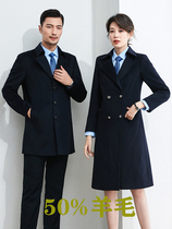 Overwear woolen coat womens overalls long men and women with the same bank sales teacher hotel jewelry store front desk