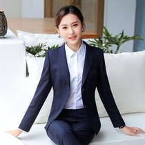 Professional suit suit Female fashion socialite Xiaoxiang style quality thin plaid suit Business jewelry store work clothes
