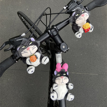 Bicycle decoration doll doll riding mountain bike pendant Velcro handlebar frame accessories Lucifer cat