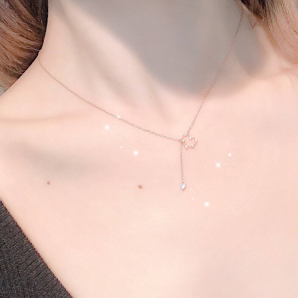 Bao Tuanfa yuka Japanese moca simple and elegant love rhinestone pendant necklace