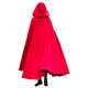 Winter thickened cloak coat literary big red wizard hat large swing super long cloak woolen retro coat female