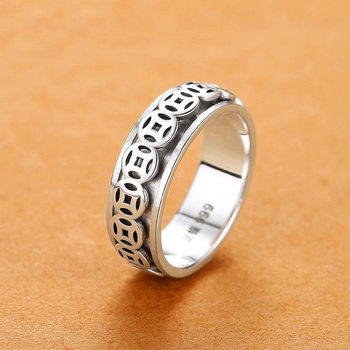 Sterling silver turnable vintage ring for men and women