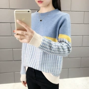 2019 đầu xuân thời trang Hàn Quốc phụ nữ mới áo len lỏng áo len màu áo thun áo sơ mi nữ - Vòng cổ áo len