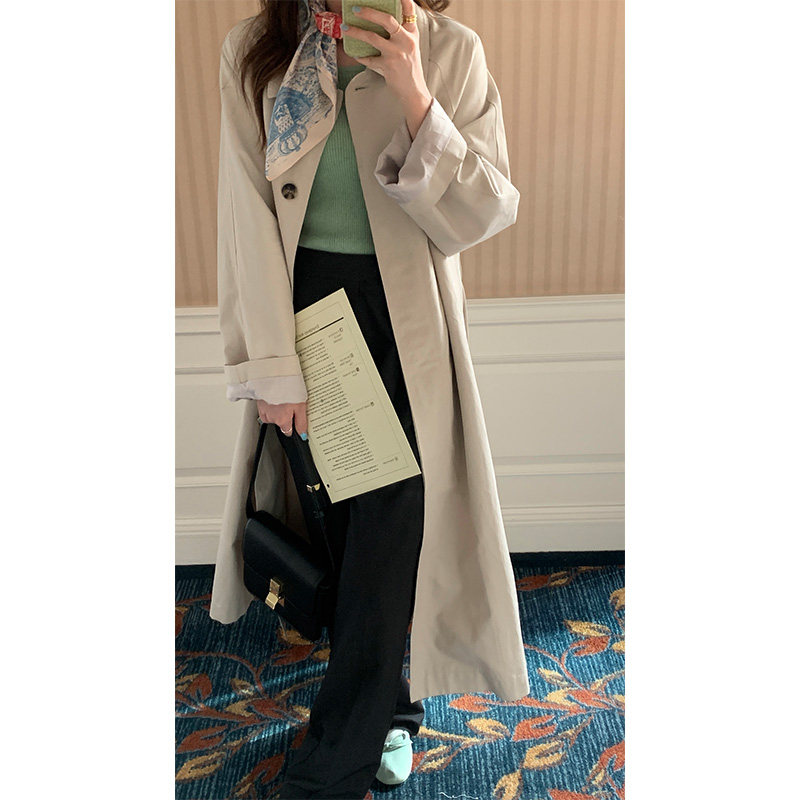 Lune Windsuit Jacket Lady Autumn 2022 New Design Senses Advanced Temperament Little Sub Medium Long Version Coat