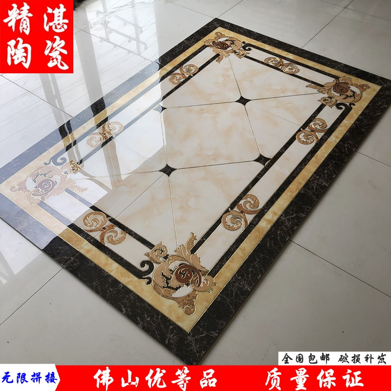 Eurostyle crystallite stone tiles Living room parquet floor Dining Room Dining Room Floor Infinite Puzzle Aisle Genguan Styling Tossed Crystal Brick