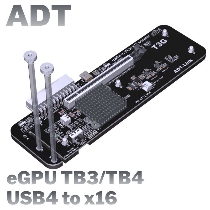 Adt R3g USB4 PCIe4.0x4扩充埠相容雷电3笔电外接显卡转接扩展坞