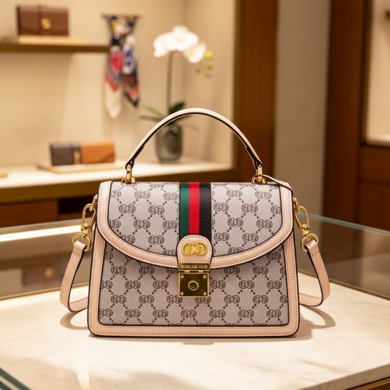 Gucci Women's Hong Kong-Style Fashion High-End Simple Luxury Impression Workshop Brand Original Monogram Shoulder Crossbody Bag Gucci Women's Hong Kong-Style Fashion High-End Simple Luxury Impression Workshop Brand Original Monogram Shoulder Crossbody Bag