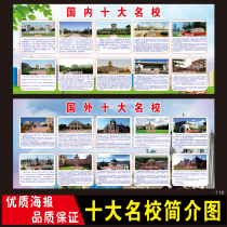 Campus culture corridor decoration poster Introduction to universities at home and abroad Hanging painting Top ten university incentive wall chart
