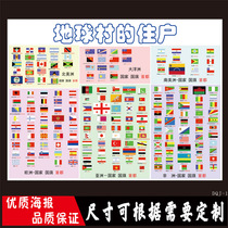 Childrens cognitive wall chart enlightenment education wall stickers for Global Villages