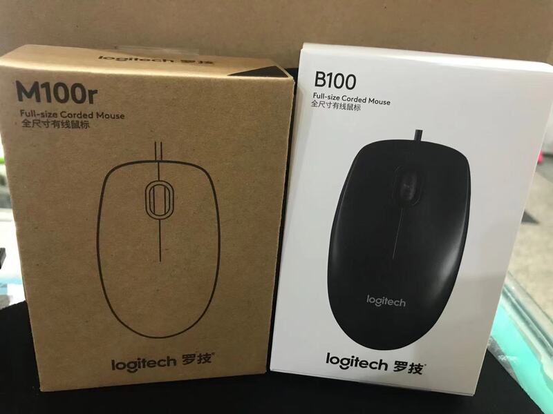 Boxed Genuine Logitech M100R Wired Mouse for Laptop, Office, and Gaming B100 with 3-Year Warranty