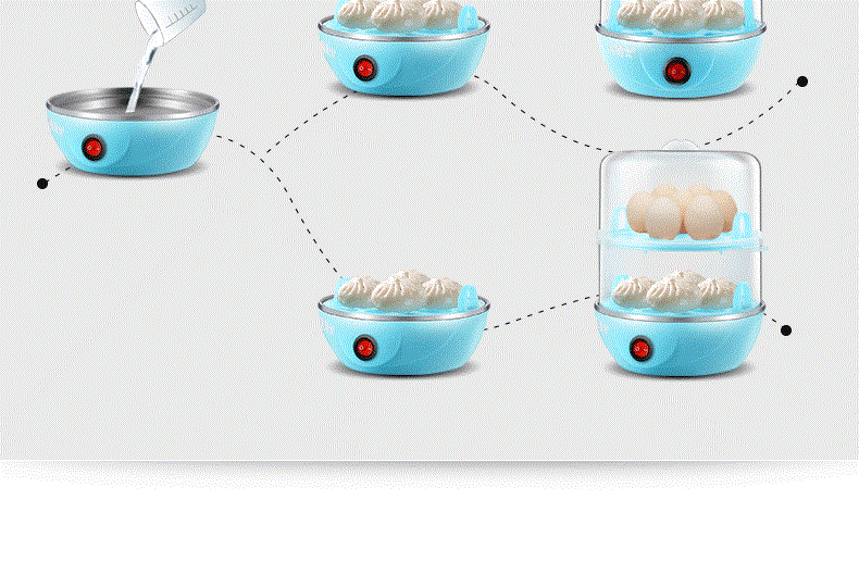 nồi lẩu mini siêu tốc Gấu ông chủ đa chức năng hấp trứng đôi hấp trứng tự động tắt nguồn nhỏ trứng nhỏ inox chính hãng - Nồi trứng nồi lẩu mini 1 người