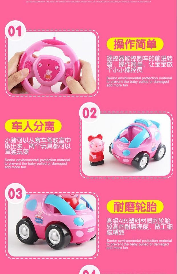 Doraemon kt mèo lợn Peggy dưới cột nhỏ Phim hoạt hình không dây điều khiển từ xa xe chiếu sáng đồ chơi trẻ em kháng sỉ đồ chơi trẻ em