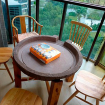 Old Stone Mill Tea Desk Boutique Rural Old Millstones Stone Retro Tea Table Chinese Style Outdoor Tea Table Courtyard Balcony Decoration