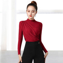 Dampao Romorden Clothes Morden Dance Elastic Sweatshirt dancing blouses dress Latin dance Long sleeves Sleeves High Collar