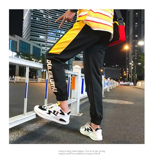 Tide quần nam phiên bản Hàn Quốc của xu hướng phong cách Harajuku bf mùa thu rừng lỏng uốn cong chín điểm mùa đông cộng với quần nhung Harlan giản dị quần ống suông nam