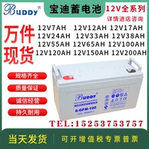 BUDDY Baodi battery 6-GFM12V24AH38AH65AH100AH ​​UPS EPS monitoring machine room lead-acid