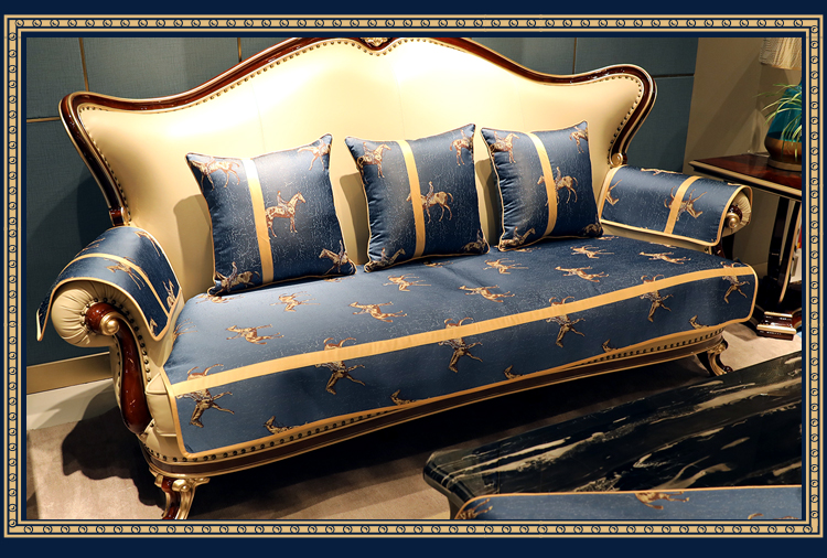 Sofa đệm Mỹ da sang trọng Đệm châu Âu bốn mùa phổ vải chống trượt phòng khách Pháp đặt khăn tùy chỉnh - Ghế đệm / đệm Sofa bộ đệm ghế gỗ