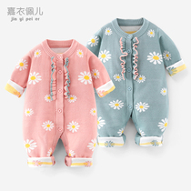 Baby jumpsuit Spring and autumn female newborn clothes wear baby sweater climbing clothes Foreign style baby knitwear