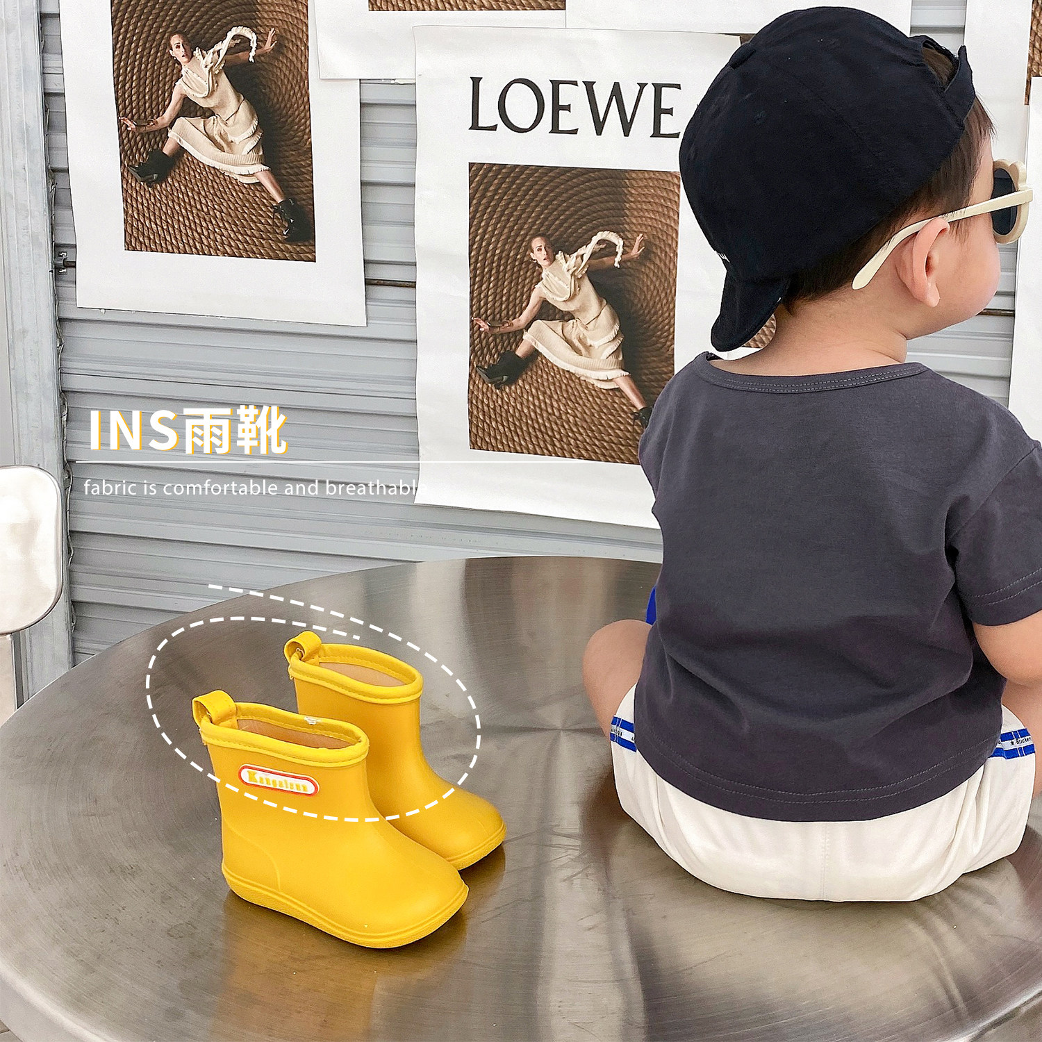 Chen Tai Pigs L Moms Baby Pure Color Children Rain Shoes Low-Barrel Anti-Slip Bottom Rain Boots Male Baby Light Anti Slip Water Shoes