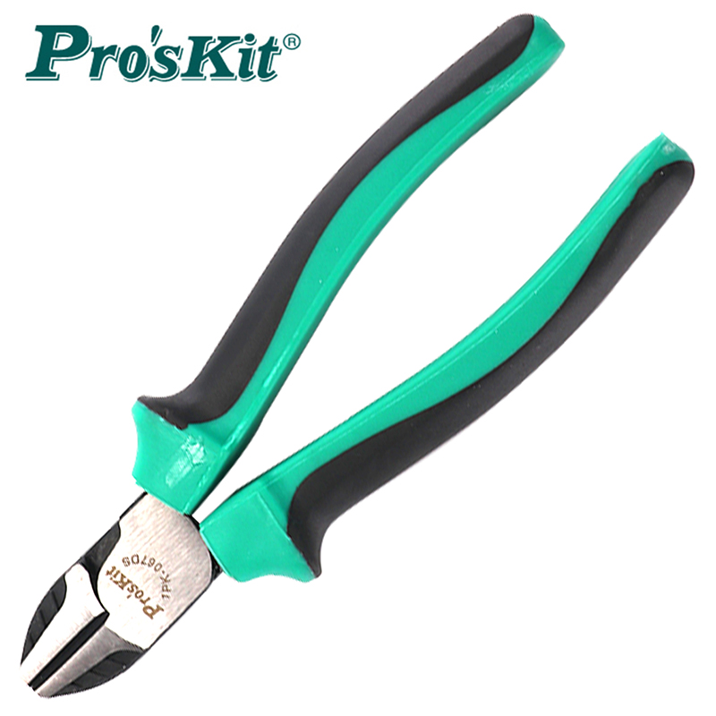 Taiwan Baogong 1PK-067DS two-color titanium alloy oblique pliers oblique nose pliers 6 inch electrician partial mouth cutting pliers