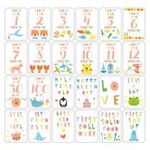 (Love Tiger) Newborn baby baby milestone photo month record growth posing ins card