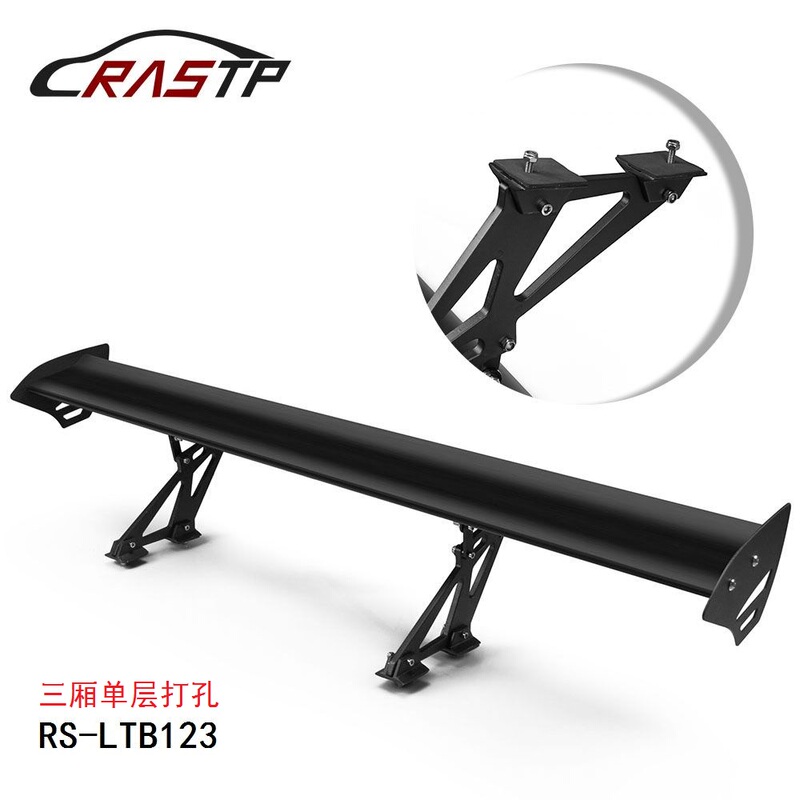 Car Modified Rear Spoiler for Sedan and Hatchback, Perforated Aluminum Alloy Spoiler, Racing Modified Fixed Wing, Gt Rear Trunk Wing