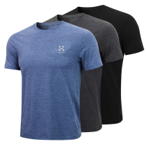 Outdoor physical training moisture wicking and perspiration quick-drying T-shirt mens running sport short sleeve breathable solid color quick-drying clothes