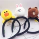 LINE chính hãng Cartoon Cartoon Hair Band Brown Xiong Ke Niu Rabbit Hair Rope Hair Oak Xem Sweet Rubber Band Hair Ring Phụ kiện tóc băng đô cho bé