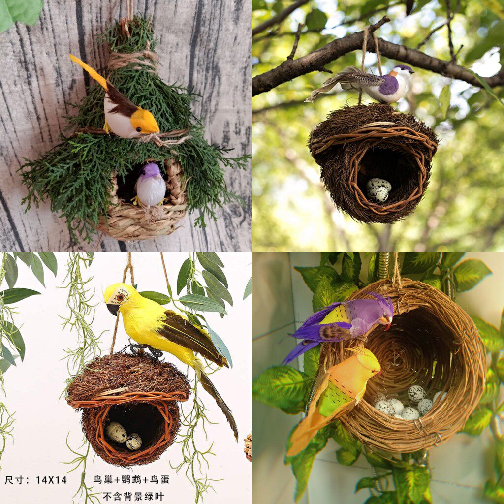 Hand grass - cockpit nest bird bird cage toy pigeon's nest garden villa decoration items