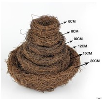 Grass woven birds nest simulation birds nest Rattan woven simulation feathers Bird handicrafts Bird eggs decorative props Animal model