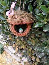 Birds nest Handmade bird cage Birds nest Grass woven hotel pastoral forest style ceiling decoration Farm house outdoor pendant