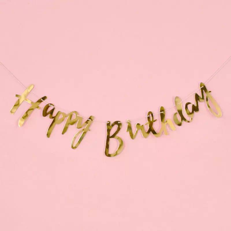 Birthday paper pull flag happybirthday banner fishtail bunting pull flower party decoration supplies marriage proposal props