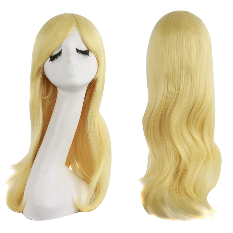 Anime tóc giả nữ micro khối lượng tóc dài cosplay tóc giả 70CM xiên bangs tóc giả nhiều màu thực tế - Cosplay