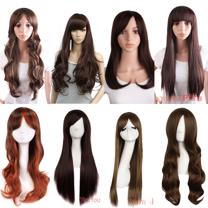 Clear Barn Motion Cartoon Cosplay Wig Woman Long Curly Hair Curly Sea Brown White Multicolored Universal Fake Hair Cover Headgear