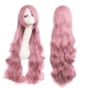 Tóc xoăn dài cosplay tóc giả xiên bangs 80cm nhiều màu chung anime phổ quát nhiều màu nhiệt độ cao lụa cos tóc giả - Cosplay