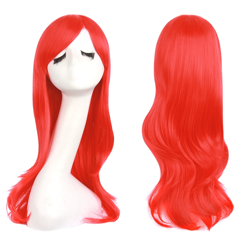 Anime tóc giả nữ micro khối lượng tóc dài cosplay tóc giả 70CM xiên bangs tóc giả nhiều màu thực tế - Cosplay