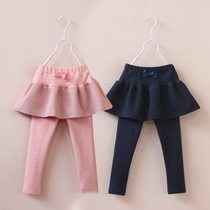 Korean baby bow base culottes 2020 new autumn and winter clothes new girls  clothes childrens trousers