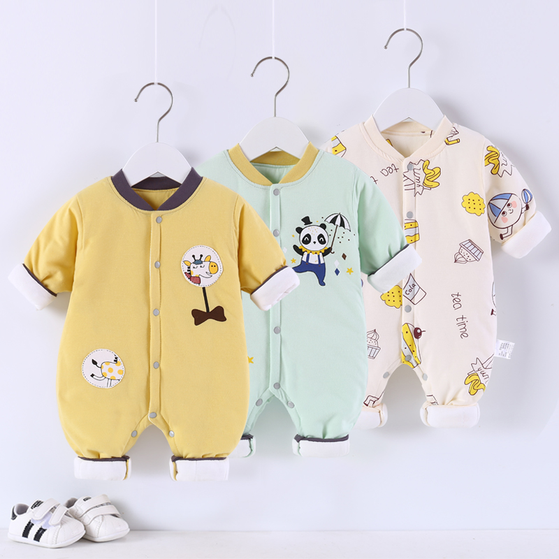 Newborn Baby Even Body Clothes Autumn Winter Clothing Suit Baby Warm Pure Cotton Clothing Jamb cotton thickened Harvest winter