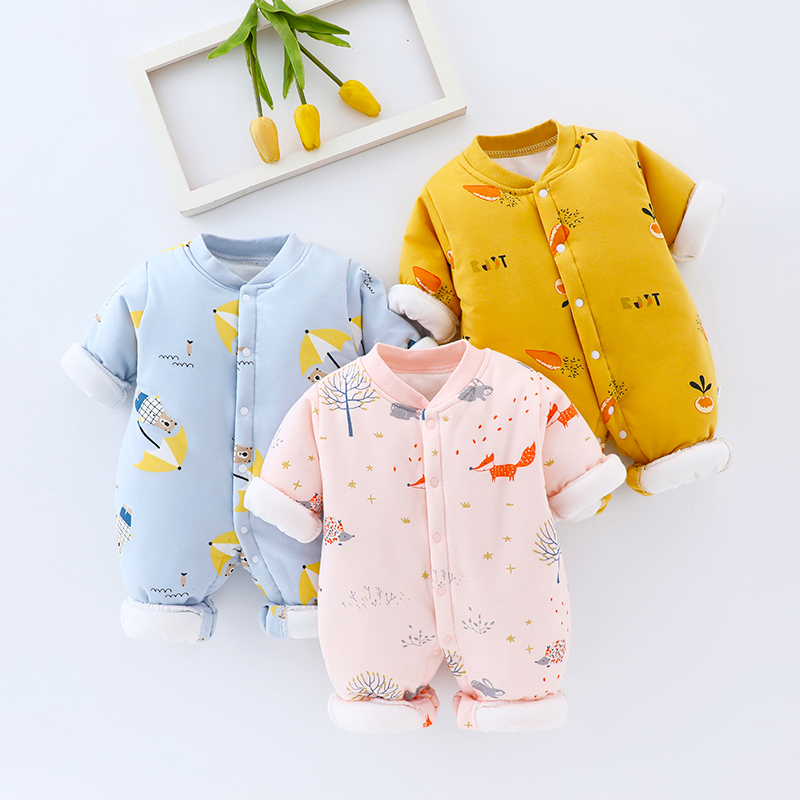 Newborn baby clothes Even sweaters baby Harsuit climbing suit Spring and autumn winter clothes start life suit thin cotton pure cotton thickened