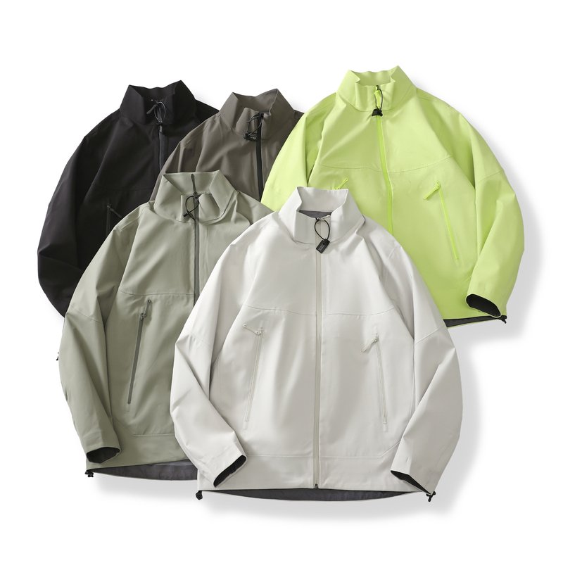 Outdoor High-End Fully Taped Hardshell Jacket for Men, Windproof and Waterproof Stand-Up Collar Windbreaker, Foreign Trade Men's Jacket