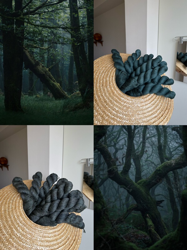 A Tree of Lychees June Hand-Dyed Anti-Shrink Merino Silk Linen Yak Wool Mist in the Deep Forest 2.0