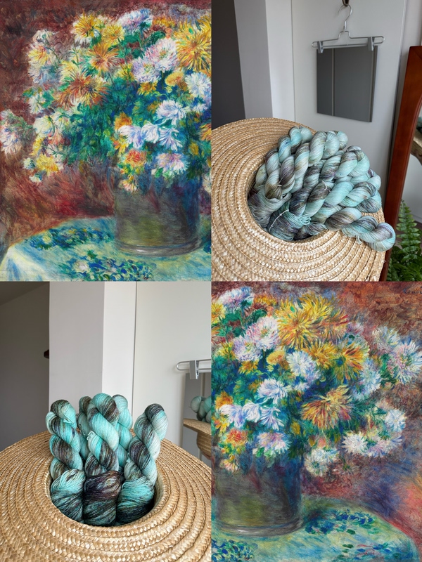 A Tree of Lychees: March Hand-Dyed Silk Yak Wool Anti-Shrink Merino Cashmere, Fragrance Blooms in the Background