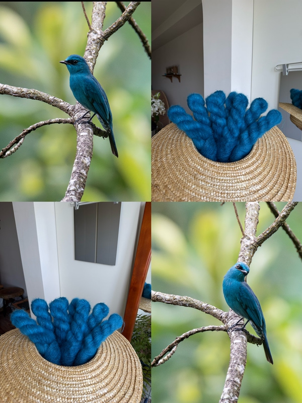 One Tree Lychee August Hand-Dyed Shiny Silk Super Fine Mohair Yarn Blue Bird Blue 2.0 One Tree Lychee August Hand-Dyed Shiny Silk Super Fine Mohair Yarn Blue Bird Blue 2.0