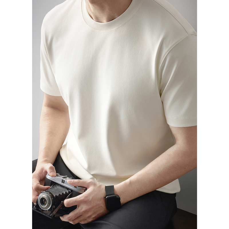 High-End Merino Wool Short-Sleeved Men's T-Shirt, Summer Solona Modal Blend, Skin-Friendly, Sweat-Absorbent, Solid Color T-Shirt