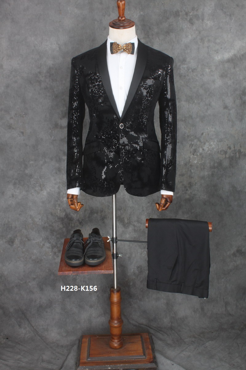 Trang phục nam Moderator Set Set sân khấu biểu diễn trang phục Lễ hội thường niên Tây trang trí cơ thể phù hợp với nam giới đồ vest nam