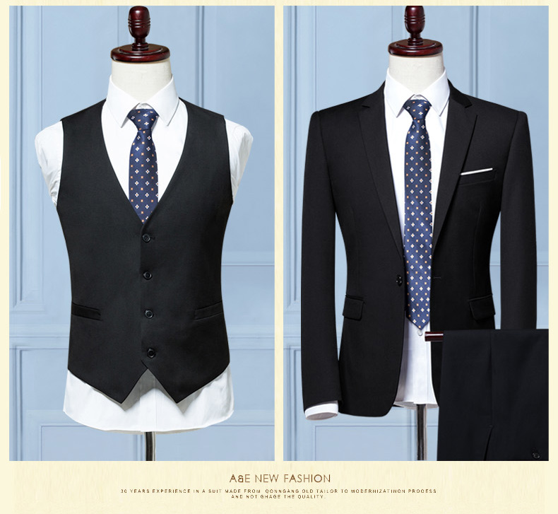 Bộ đồ vest nam ba mảnh quần nam