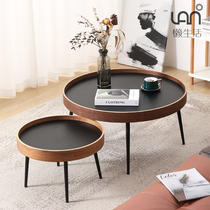 Small round table day style small tea table small family type net red home living room minimalist modern high-end multifunction table combination